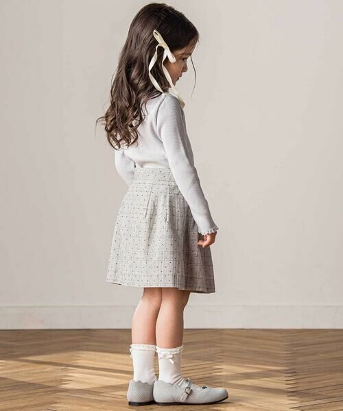 Tartine et Chocolat / タルティーヌ エ ショコラ ミニ・ひざ丈スカート | 【日本製】【お揃い】チェックフロッキードットスカート(100~140cm) | 詳細3