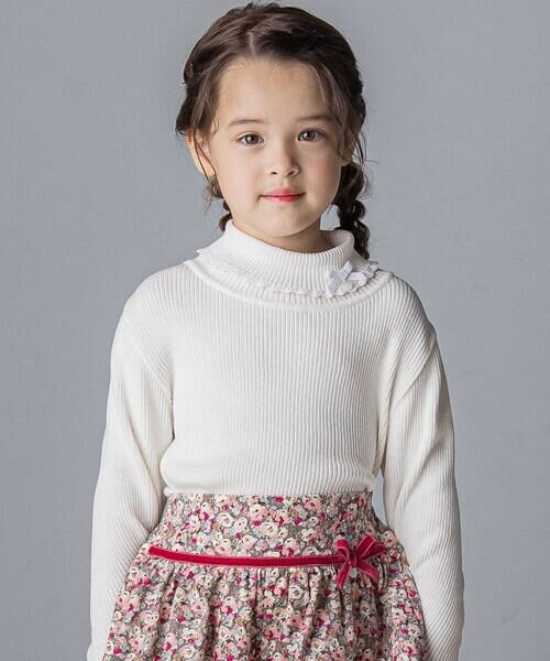 Tartine et Chocolat / タルティーヌ エ ショコラ ニット・セーター | 【日本製】ソフトコットンリボンタートルネックセーター(80~140cm) | 詳細1