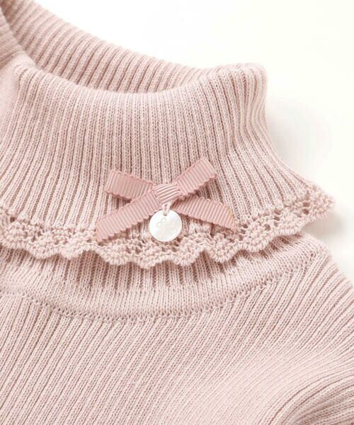 Tartine et Chocolat / タルティーヌ エ ショコラ ニット・セーター | 【日本製】ソフトコットンリボンタートルネックセーター(80~140cm) | 詳細5