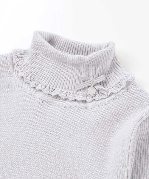 Tartine et Chocolat / タルティーヌ エ ショコラ ニット・セーター | 【日本製】ソフトコットンリボンタートルネックセーター(80~140cm) | 詳細8