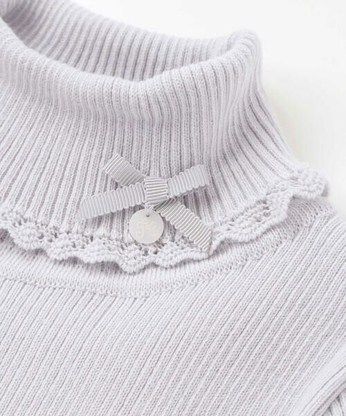 Tartine et Chocolat / タルティーヌ エ ショコラ ニット・セーター | 【日本製】ソフトコットンリボンタートルネックセーター(80~140cm) | 詳細9