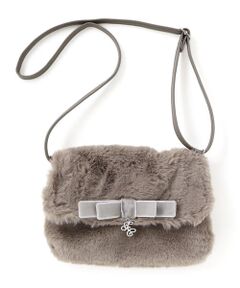 Tartine et Chocolat / タルティーヌ エ ショコラ ショルダーバッグ | ベルベットリボン付きファーポシェット