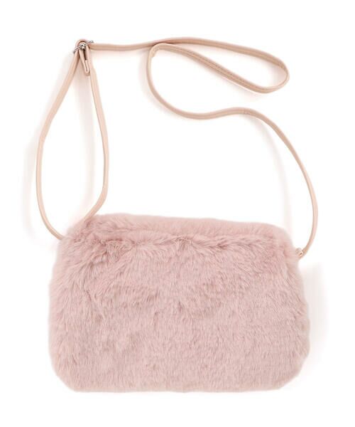 Tartine et Chocolat / タルティーヌ エ ショコラ ショルダーバッグ | ベルベットリボン付きファーポシェット | 詳細1