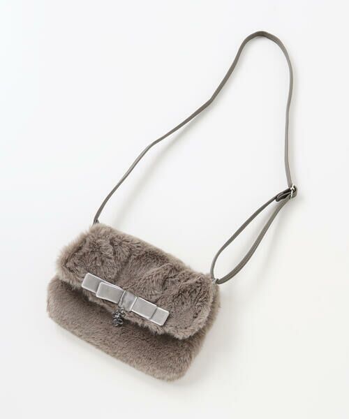 Tartine et Chocolat / タルティーヌ エ ショコラ ショルダーバッグ | ベルベットリボン付きファーポシェット | 詳細3