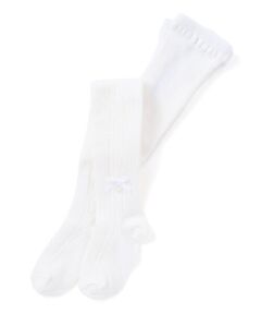 Tartine et Chocolat / タルティーヌ エ ショコラ ストッキング・タイツ・その他 | 【日本製】【お揃い】リボンロゴチャーム付きタイツ(80〜140cm)