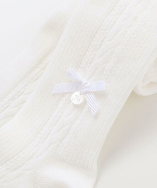 Tartine et Chocolat / タルティーヌ エ ショコラ ストッキング・タイツ・その他 | 【日本製】【お揃い】リボンロゴチャーム付きタイツ(80〜140cm) | 詳細2