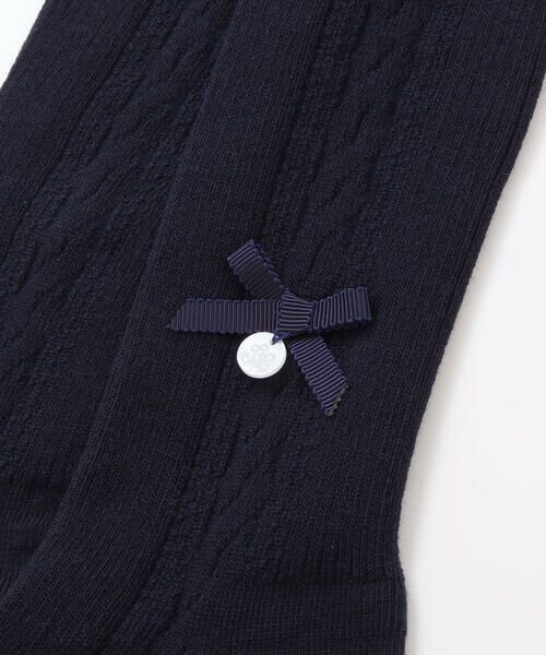 Tartine et Chocolat / タルティーヌ エ ショコラ ストッキング・タイツ・その他 | 【日本製】【お揃い】リボンロゴチャーム付きタイツ(80〜140cm) | 詳細4