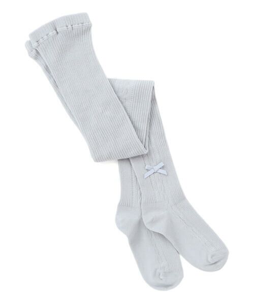 Tartine et Chocolat / タルティーヌ エ ショコラ ストッキング・タイツ・その他 | 【日本製】【お揃い】リボンロゴチャーム付きタイツ(80〜140cm) | 詳細5