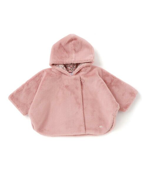Tartine et Chocolat / タルティーヌ エ ショコラ ベビー・キッズウエア | 【お揃い】裏リバティ(Leila)フード付きマントベビー(70~90cm) | 詳細2