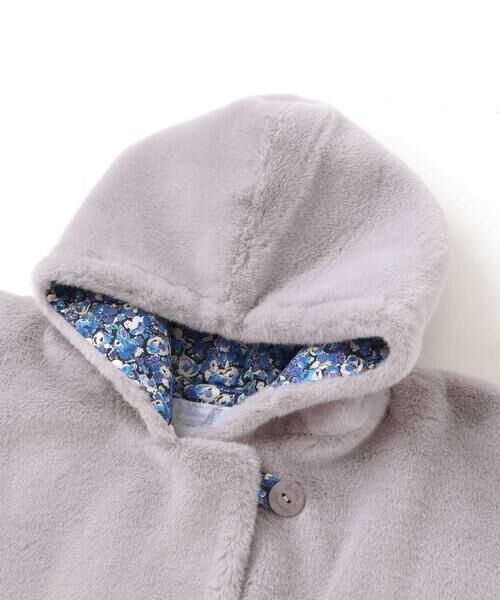 Tartine et Chocolat / タルティーヌ エ ショコラ ベビー・キッズウエア | 【お揃い】裏リバティ(Leila)フード付きマントベビー(70~90cm) | 詳細8