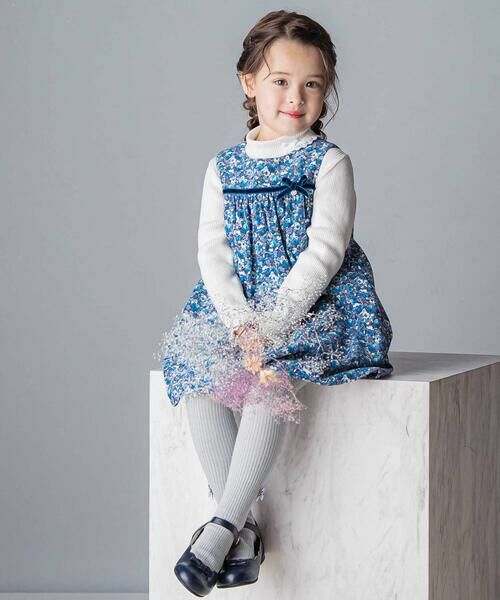 Tartine et Chocolat / タルティーヌ エ ショコラ ドレス | 【日本製】【お揃い】リバティ(Leila)シャツコールジャンパースカート(90~140cm) | 詳細14