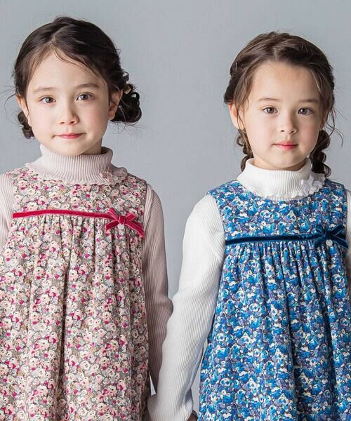 Tartine et Chocolat / タルティーヌ エ ショコラ ドレス | 【日本製】【お揃い】リバティ(Leila)シャツコールジャンパースカート(90~140cm) | 詳細15