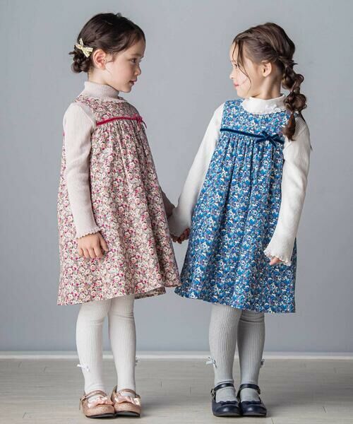 Tartine et Chocolat / タルティーヌ エ ショコラ ドレス | 【日本製】【お揃い】リバティ(Leila)シャツコールジャンパースカート(90~140cm) | 詳細16