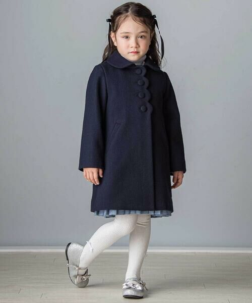 Tartine et Chocolat / タルティーヌ エ ショコラ その他アウター | スカラップビーバーウールコート(100~140cm) | 詳細2