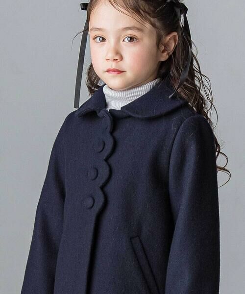 Tartine et Chocolat / タルティーヌ エ ショコラ その他アウター | スカラップビーバーウールコート(100~140cm) | 詳細3