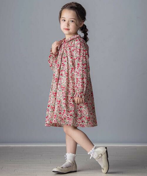 Tartine et Chocolat / タルティーヌ エ ショコラ ミニ丈・ひざ丈ワンピース | 【日本製】リバティタナローン(Coward)花柄ワンピース(90~140cm) | 詳細2