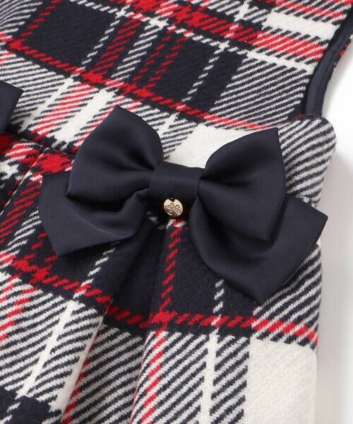 Tartine et Chocolat / タルティーヌ エ ショコラ ミニ丈・ひざ丈ワンピース | 【日本製】【お揃い】ウールチェックサイドリボン付きジャンパースカート(90~140cm) | 詳細10