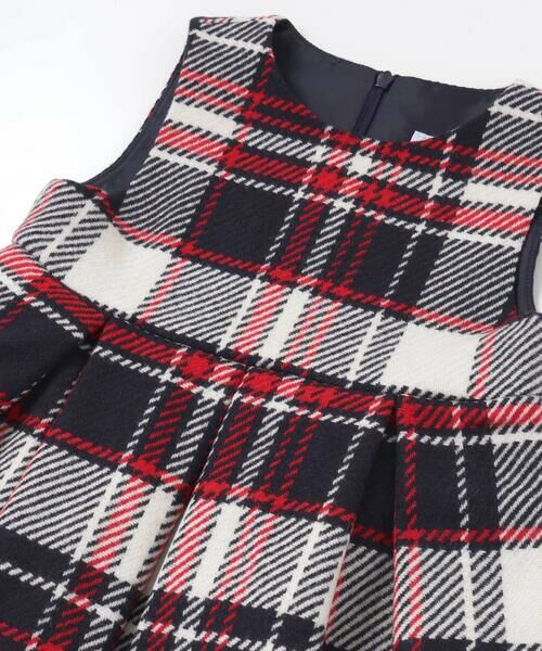 Tartine et Chocolat / タルティーヌ エ ショコラ ミニ丈・ひざ丈ワンピース | 【日本製】【お揃い】ウールチェックサイドリボン付きジャンパースカート(90~140cm) | 詳細14