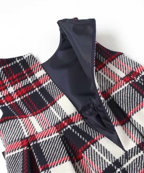 Tartine et Chocolat / タルティーヌ エ ショコラ ミニ丈・ひざ丈ワンピース | 【日本製】【お揃い】ウールチェックサイドリボン付きジャンパースカート(90~140cm) | 詳細15