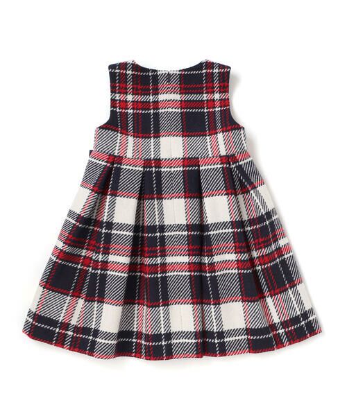 Tartine et Chocolat / タルティーヌ エ ショコラ ミニ丈・ひざ丈ワンピース | 【日本製】【お揃い】ウールチェックサイドリボン付きジャンパースカート(90~140cm) | 詳細5