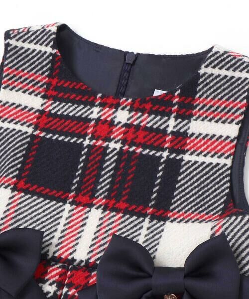 Tartine et Chocolat / タルティーヌ エ ショコラ ミニ丈・ひざ丈ワンピース | 【日本製】【お揃い】ウールチェックサイドリボン付きジャンパースカート(90~140cm) | 詳細7