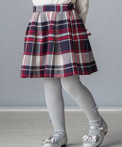 Tartine et Chocolat / タルティーヌ エ ショコラ その他パンツ | 【日本製】【お揃い】ウールチェックフロントタックスカート(100~140cm)