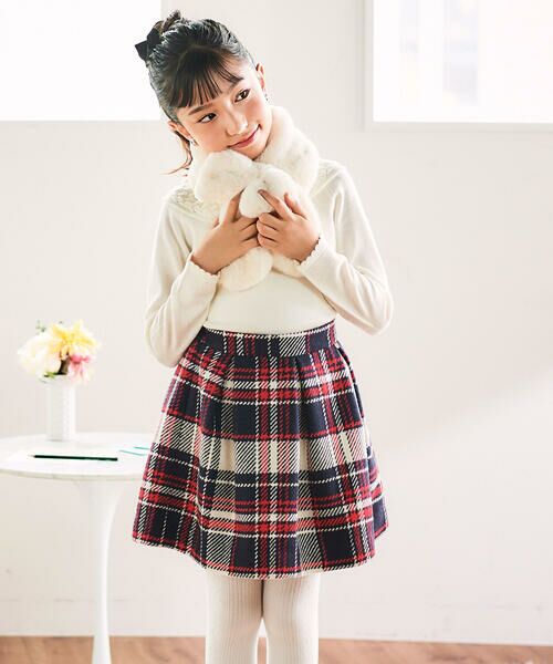 Tartine et Chocolat / タルティーヌ エ ショコラ その他パンツ | 【日本製】【お揃い】ウールチェックフロントタックスカート(100~140cm) | 詳細4