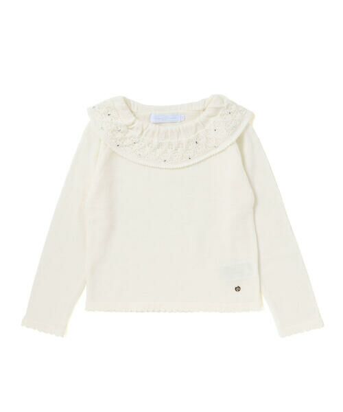 Tartine et Chocolat / タルティーヌ エ ショコラ ニット・セーター | ラインストーン付きボリュームネックセーター(100~140cm) | 詳細5