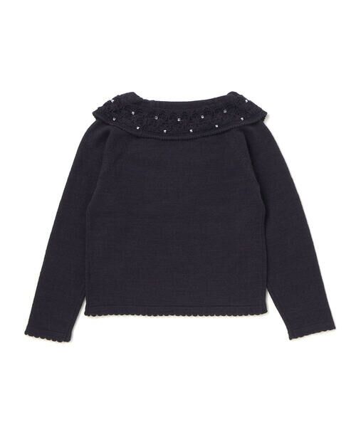 Tartine et Chocolat / タルティーヌ エ ショコラ ニット・セーター | ラインストーン付きボリュームネックセーター(100~140cm) | 詳細14