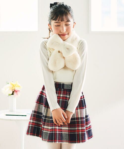 Tartine et Chocolat / タルティーヌ エ ショコラ マフラー・ショール・スヌード・ストール | リボンふわふわファーマフラー | 詳細1