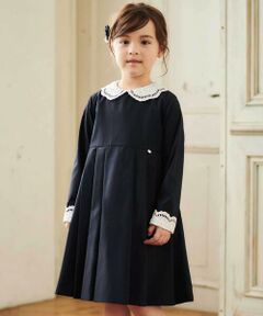 Tartine et Chocolat / タルティーヌ エ ショコラ ミニ丈・ひざ丈ワンピース | サイロコンパクトツイルレース襟袖ワンピース(110~130cm)