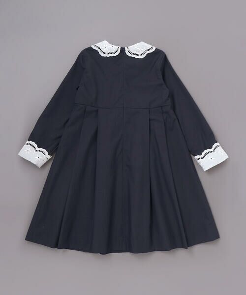 Tartine et Chocolat / タルティーヌ エ ショコラ ミニ丈・ひざ丈ワンピース | サイロコンパクトツイルレース襟袖ワンピース(110~130cm) | 詳細5