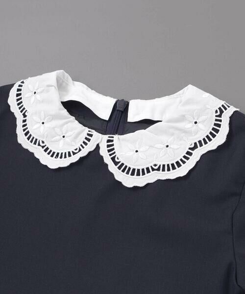 Tartine et Chocolat / タルティーヌ エ ショコラ ミニ丈・ひざ丈ワンピース | サイロコンパクトツイルレース襟袖ワンピース(110~130cm) | 詳細6