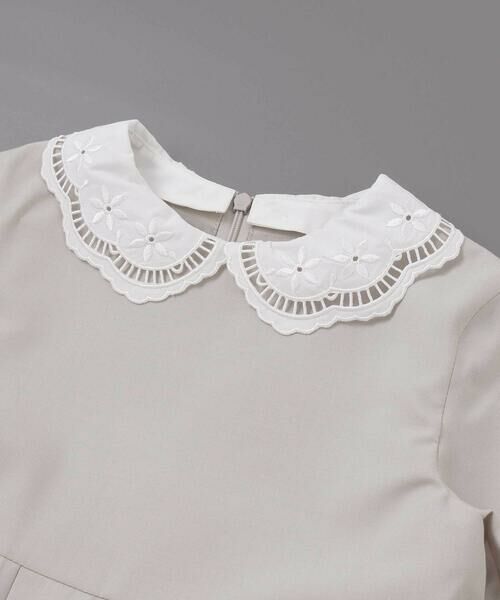 Tartine et Chocolat / タルティーヌ エ ショコラ ミニ丈・ひざ丈ワンピース | サイロコンパクトツイルレース襟袖ワンピース(110~130cm) | 詳細12