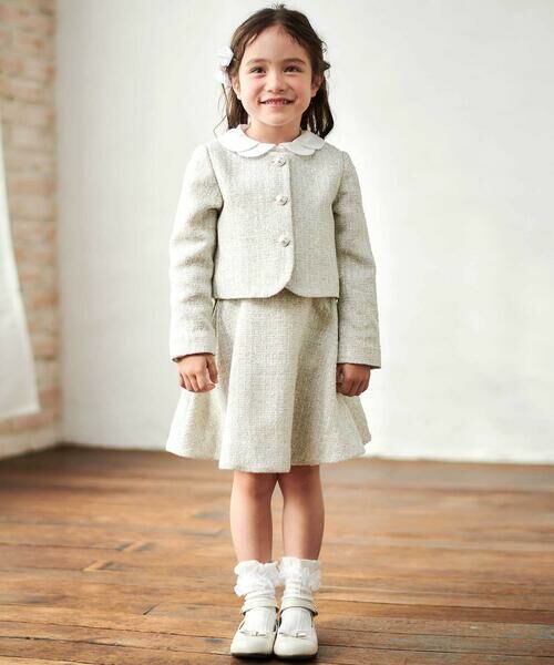 Tartine et Chocolat / タルティーヌ エ ショコラ その他トップス | ラメ入りツイードジャケットスカートセットアップ(110~130cm) | 詳細2
