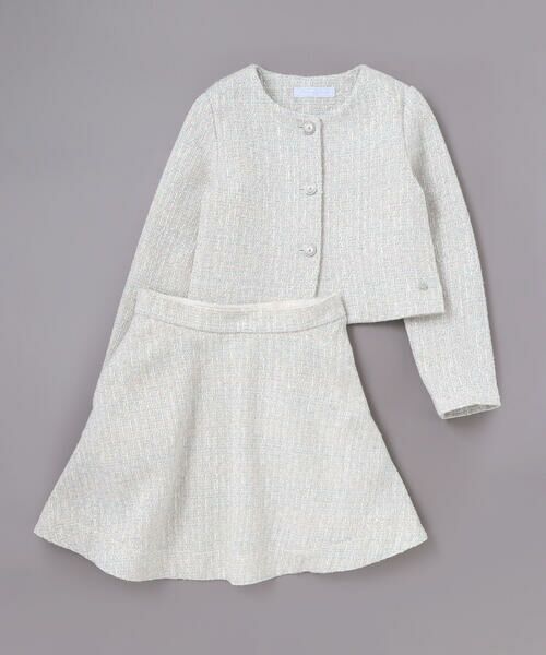 Tartine et Chocolat / タルティーヌ エ ショコラ その他トップス | ラメ入りツイードジャケットスカートセットアップ(110~130cm) | 詳細5