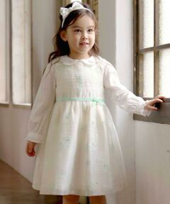 Tartine et Chocolat / タルティーヌ エ ショコラ ドレス | ラメオーガンジーフラワージャンパースカート(100~130cm)