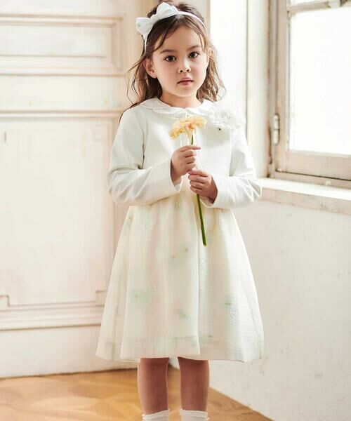 Tartine et Chocolat / タルティーヌ エ ショコラ ドレス | ラメオーガンジーフラワージャンパースカート(100~130cm) | 詳細6