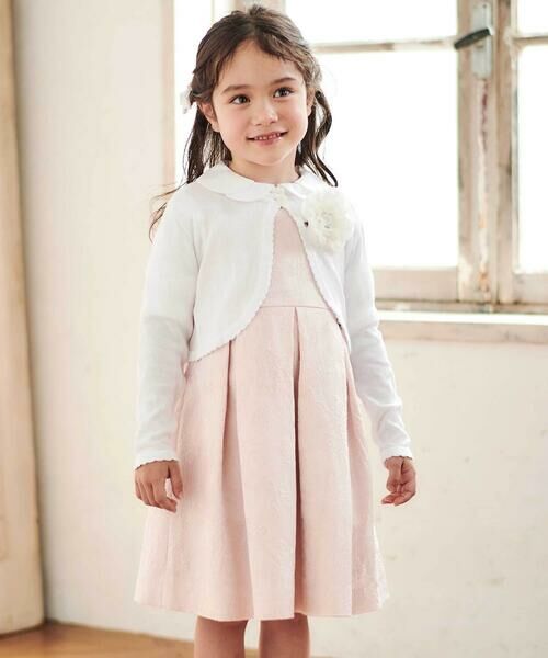 Tartine et Chocolat / タルティーヌ エ ショコラ ドレス | 【日本製】ジャガードフラワータック入りジャンパースカート(110~130cm) | 詳細3