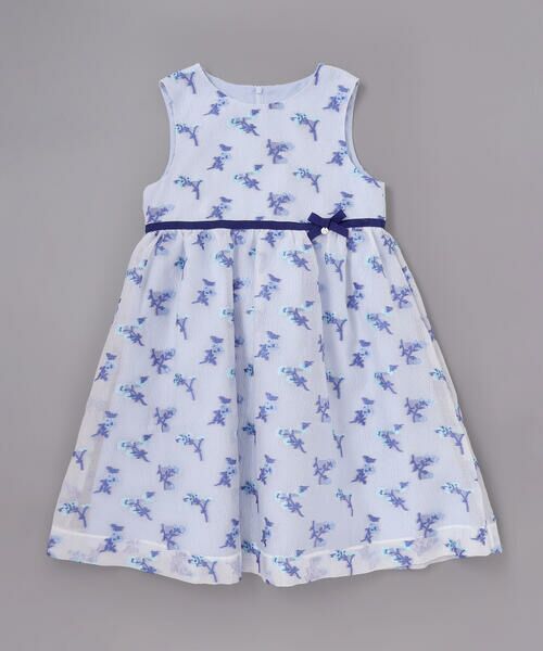 Tartine et Chocolat / タルティーヌ エ ショコラ ドレス | ジャガードフラワーリボン付きジャンパースカート(110~130cm) | 詳細5