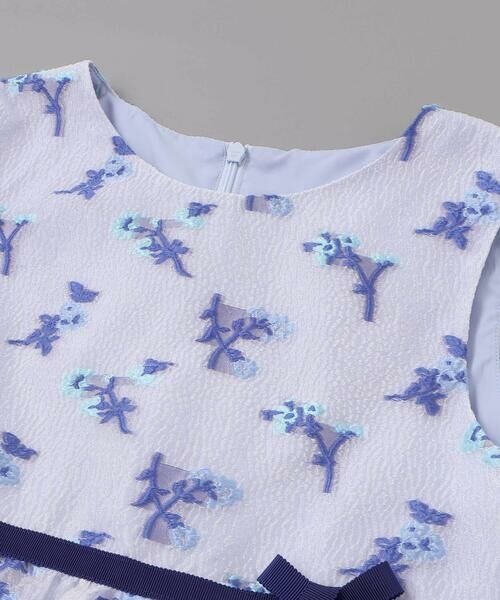 Tartine et Chocolat / タルティーヌ エ ショコラ ドレス | ジャガードフラワーリボン付きジャンパースカート(110~130cm) | 詳細7