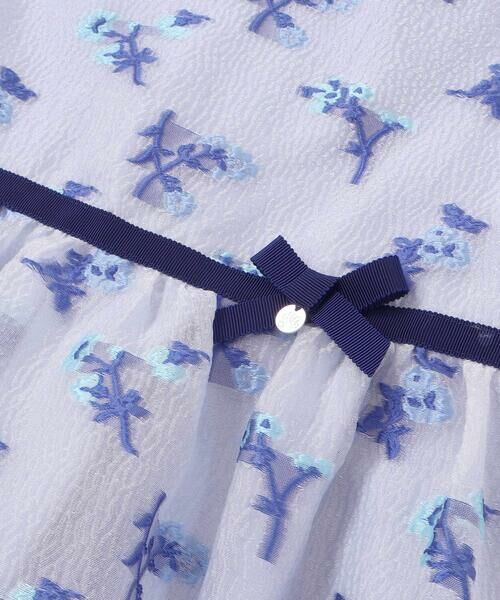 Tartine et Chocolat / タルティーヌ エ ショコラ ドレス | ジャガードフラワーリボン付きジャンパースカート(110~130cm) | 詳細9