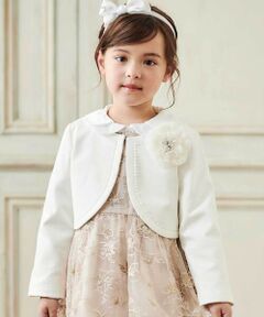 Tartine et Chocolat / タルティーヌ エ ショコラ ノーカラージャケット | ストレッチポンチレース付きジャケット(110~130cm)