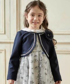 Tartine et Chocolat / タルティーヌ エ ショコラ ノーカラージャケット | ストレッチポンチレース付きジャケット(110~130cm)