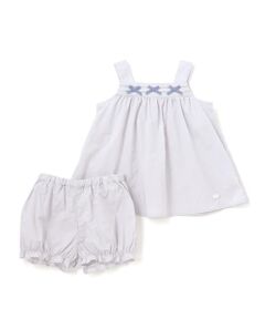 Tartine et Chocolat / タルティーヌ エ ショコラ ベビー・キッズウエア | タイプライターピンタックリボンワンピース＋ブルマセット ベビー(70~90cm)