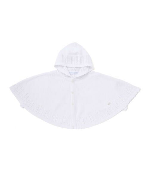 Tartine et Chocolat / タルティーヌ エ ショコラ ベビー・キッズウエア | 【日本製】フード付きセーターマントベビー(50~90cm)（ホワイト）