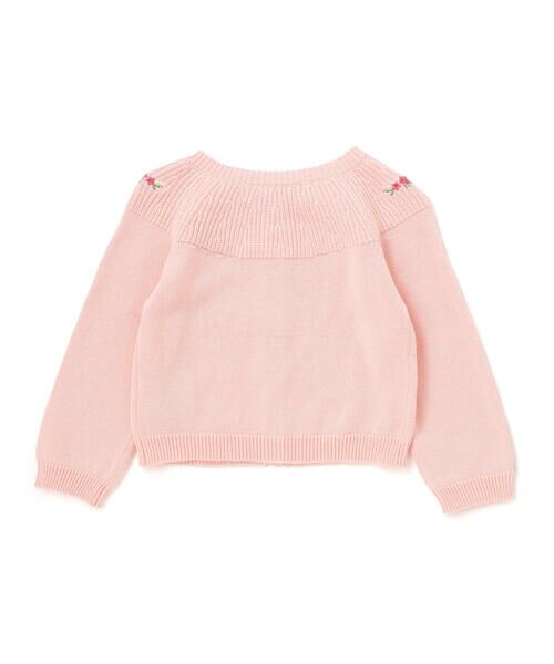 Tartine et Chocolat / タルティーヌ エ ショコラ ベビー・キッズウエア | アクリルコットン刺しゅう編地切り替えカーディガンベビー(70~90cm) | 詳細1