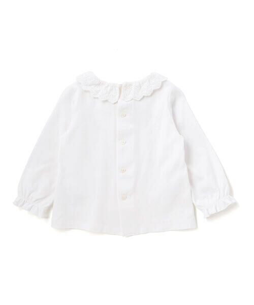 Tartine et Chocolat / タルティーヌ エ ショコラ ベビー・キッズウエア | スーピマコットンバイオシルスムース後ろ開きレース襟ブラウスベビー(70~90cm) | 詳細1