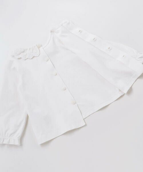Tartine et Chocolat / タルティーヌ エ ショコラ ベビー・キッズウエア | スーピマコットンバイオシルスムース後ろ開きレース襟ブラウスベビー(70~90cm) | 詳細6