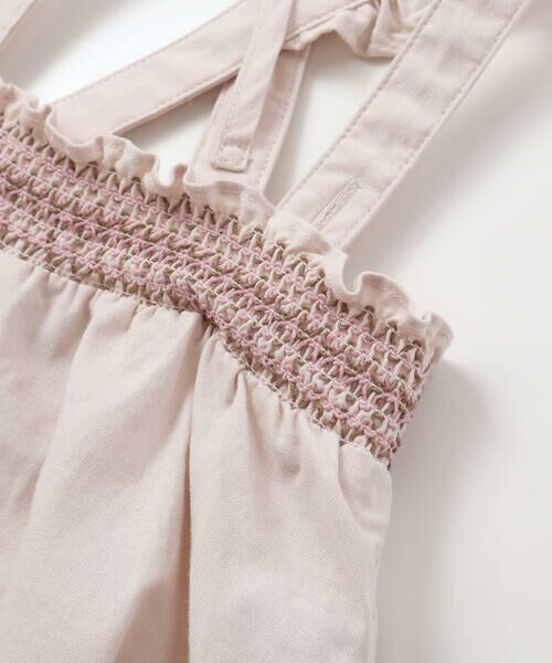 Tartine et Chocolat / タルティーヌ エ ショコラ ベビー・キッズウエア | シーチングスモッキング肩ひも付きブルマベビー(70-90cm) | 詳細2